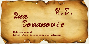 Una Domanović vizit kartica